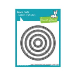 large cross-stitched circle stackables