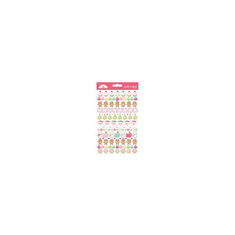 Gingerbread Kisses puffy icons stickers